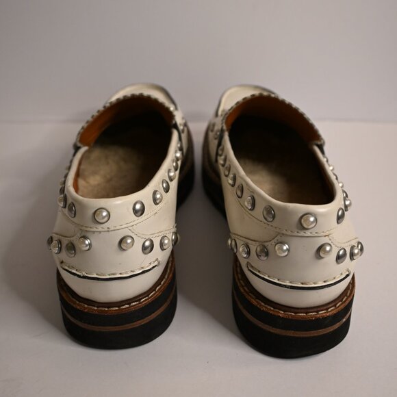 Coach White Lenox Leather Platform Loafers with Removable Sherpa Insoles - Picture 4 of 9